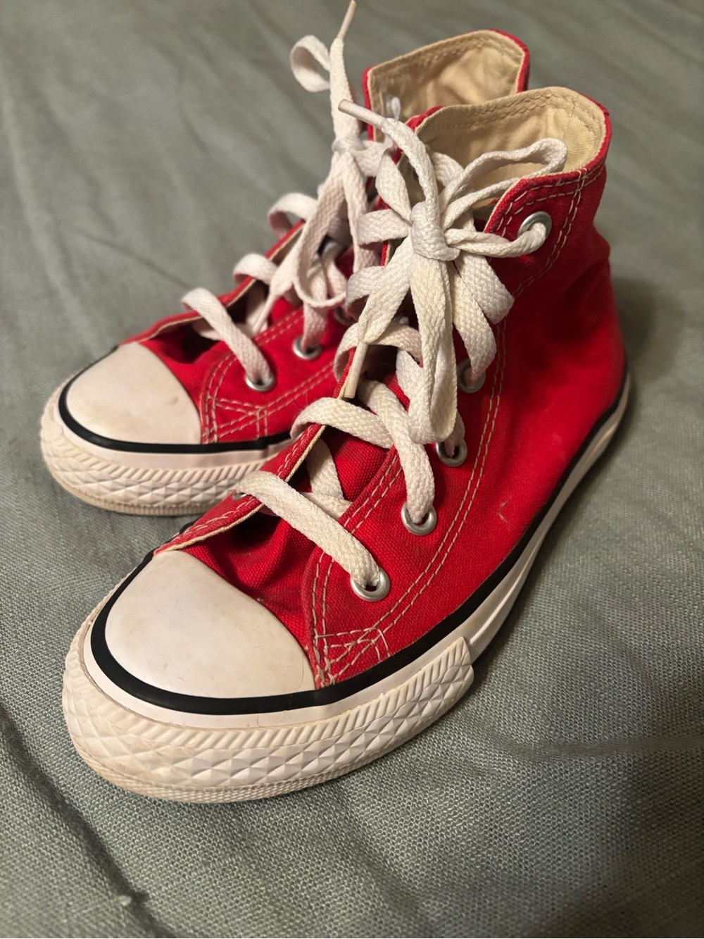 Converse Chuck Taylor All Star High Top Sneakers - Red youth size 13 - Picture 2 of 4
